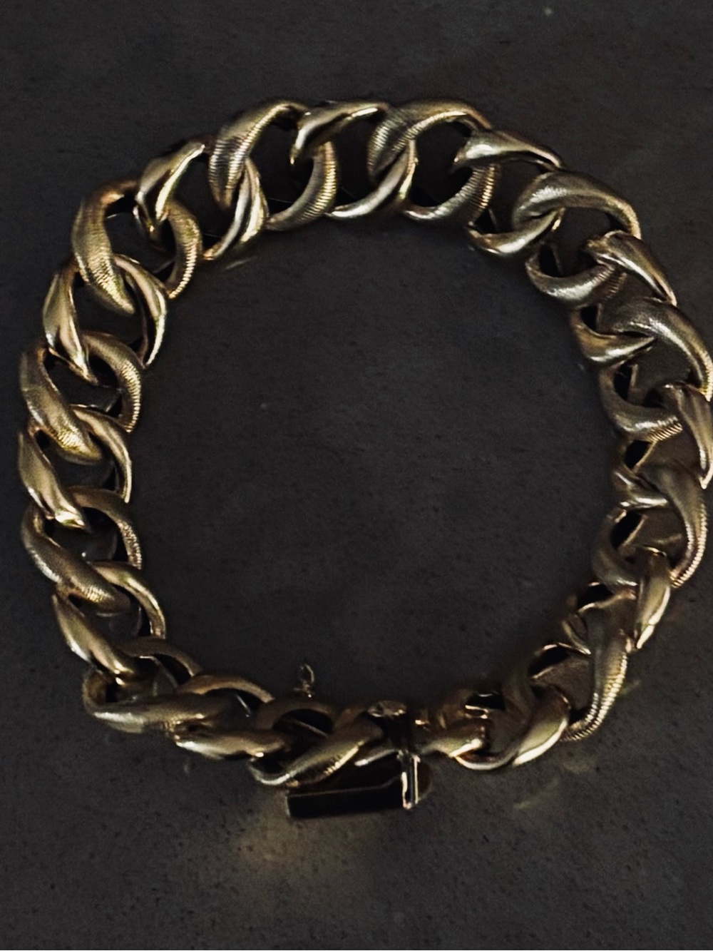 Vintage Thick Link Charm Chain Bracelet